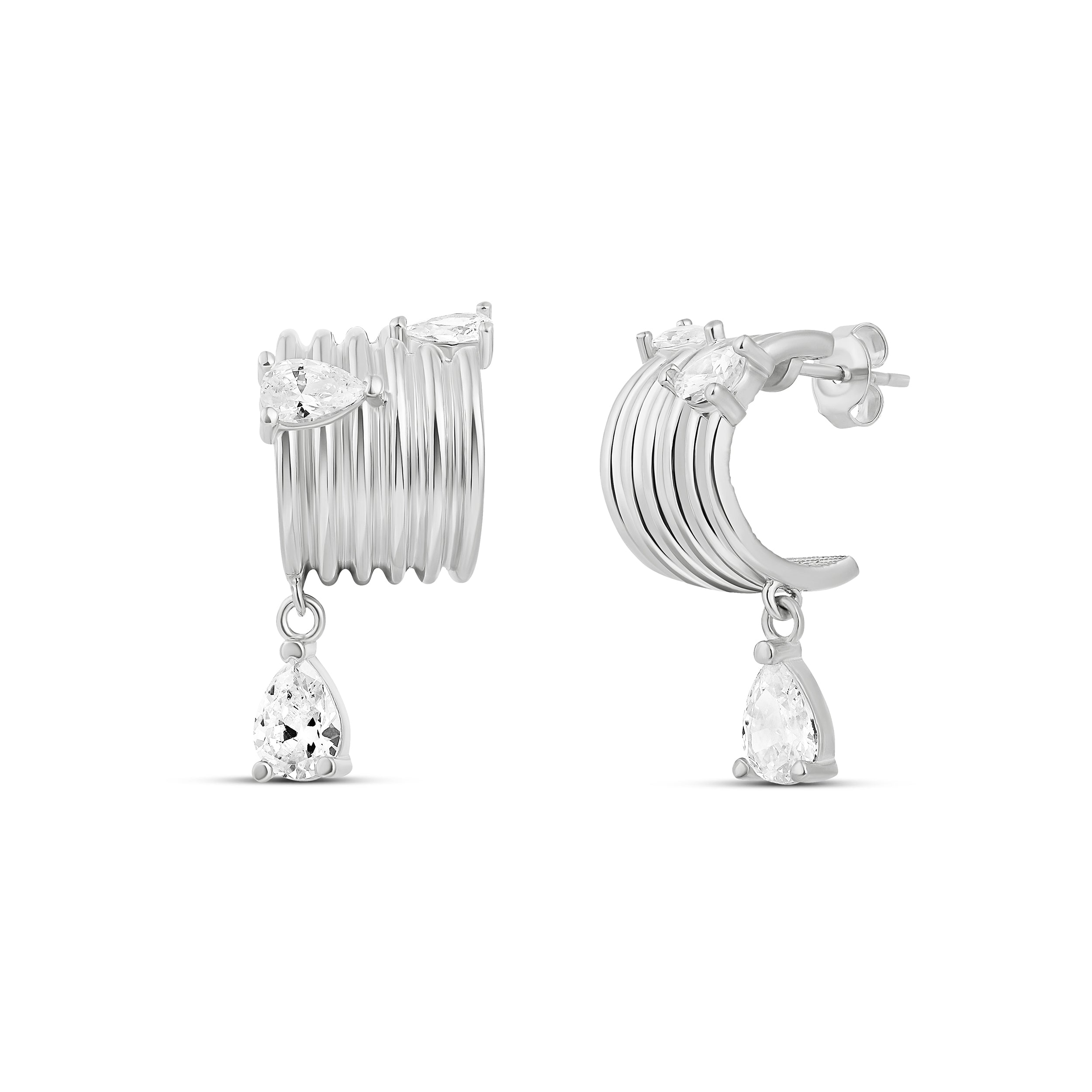 Pear Drop Fluted Hoops