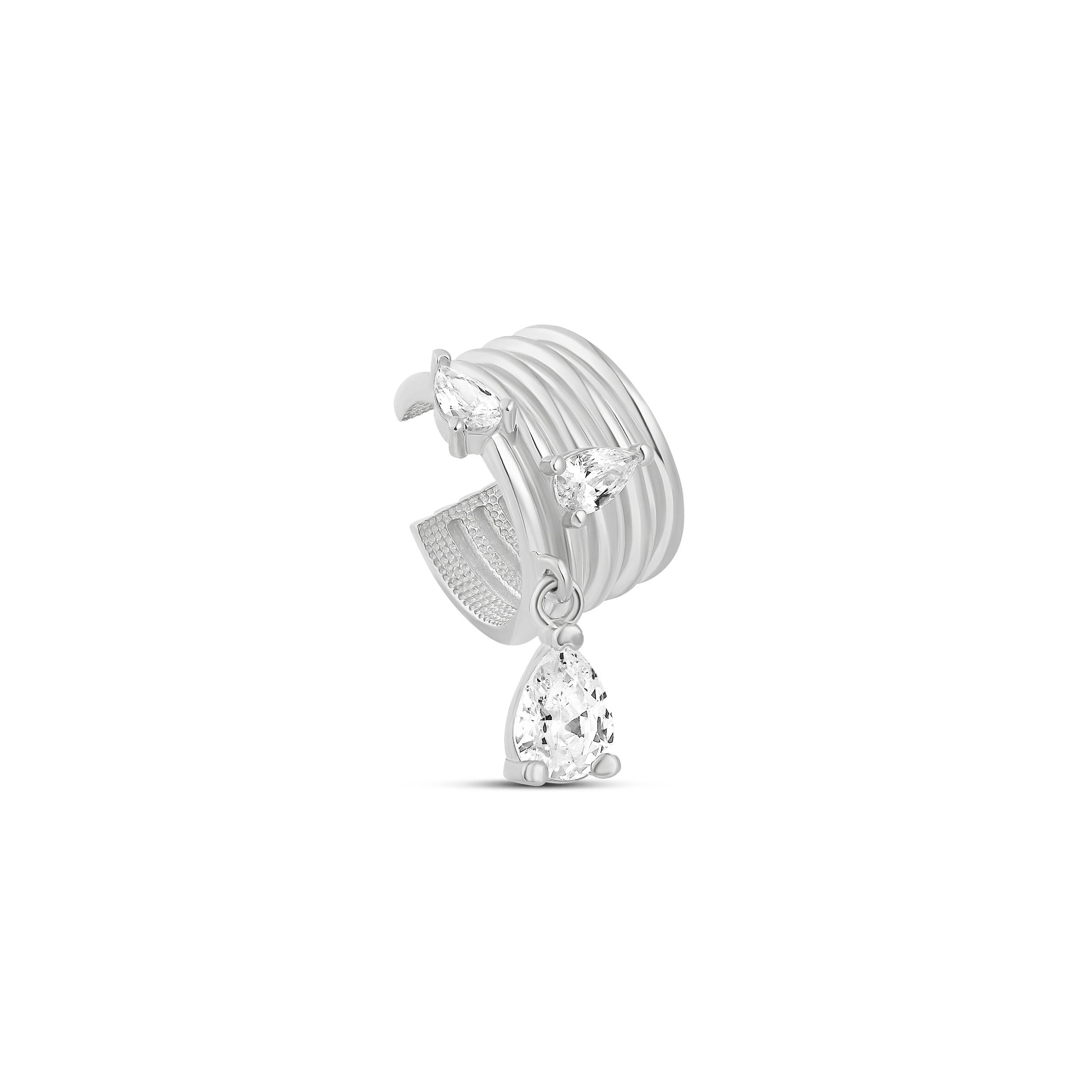 Pear Drop Fluted Ear Cuff