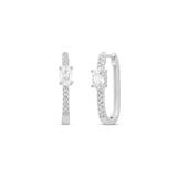 Oval Center Pave Hoops