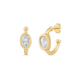 Small Oval Bezel Hoops