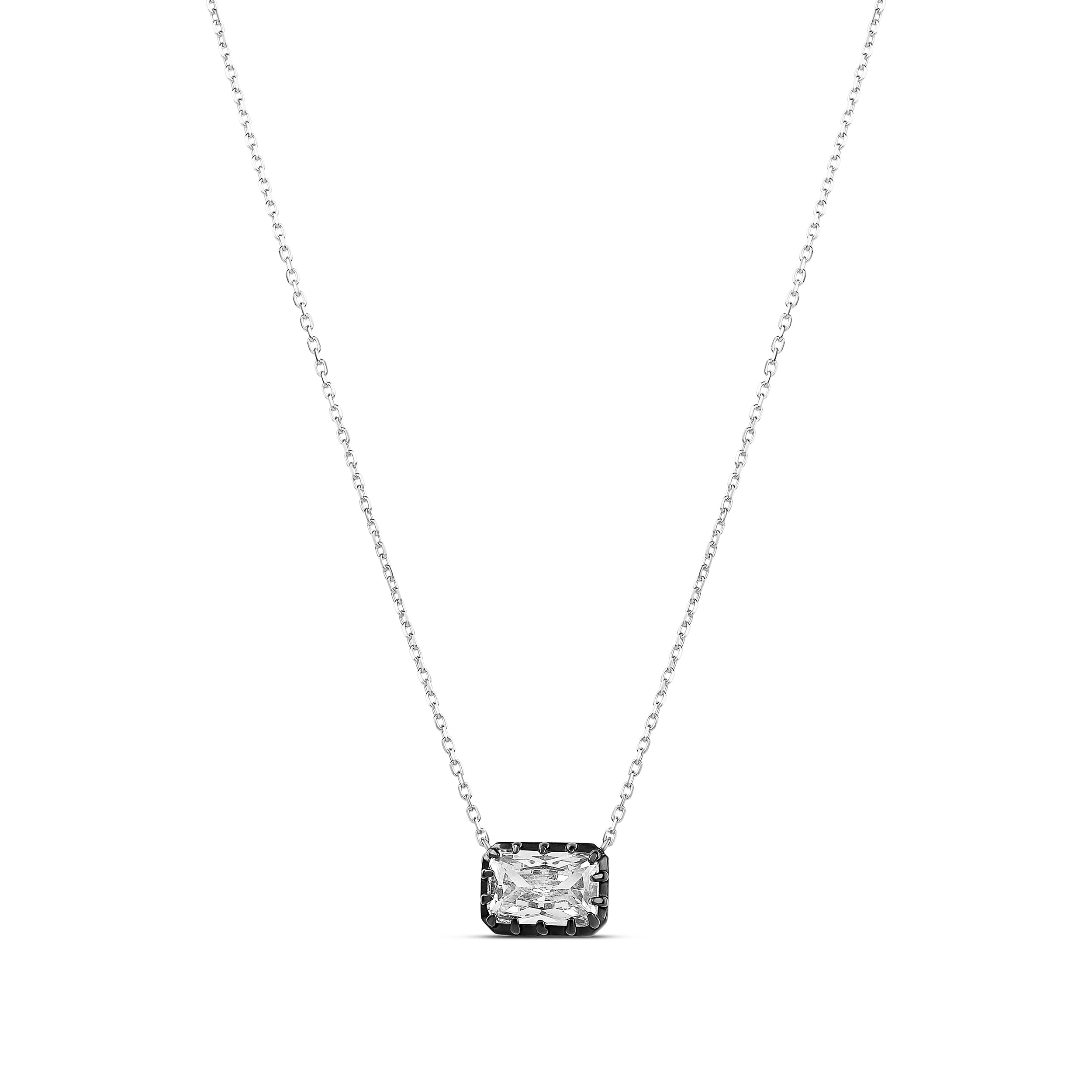 Black Rhodium Emerald Necklace