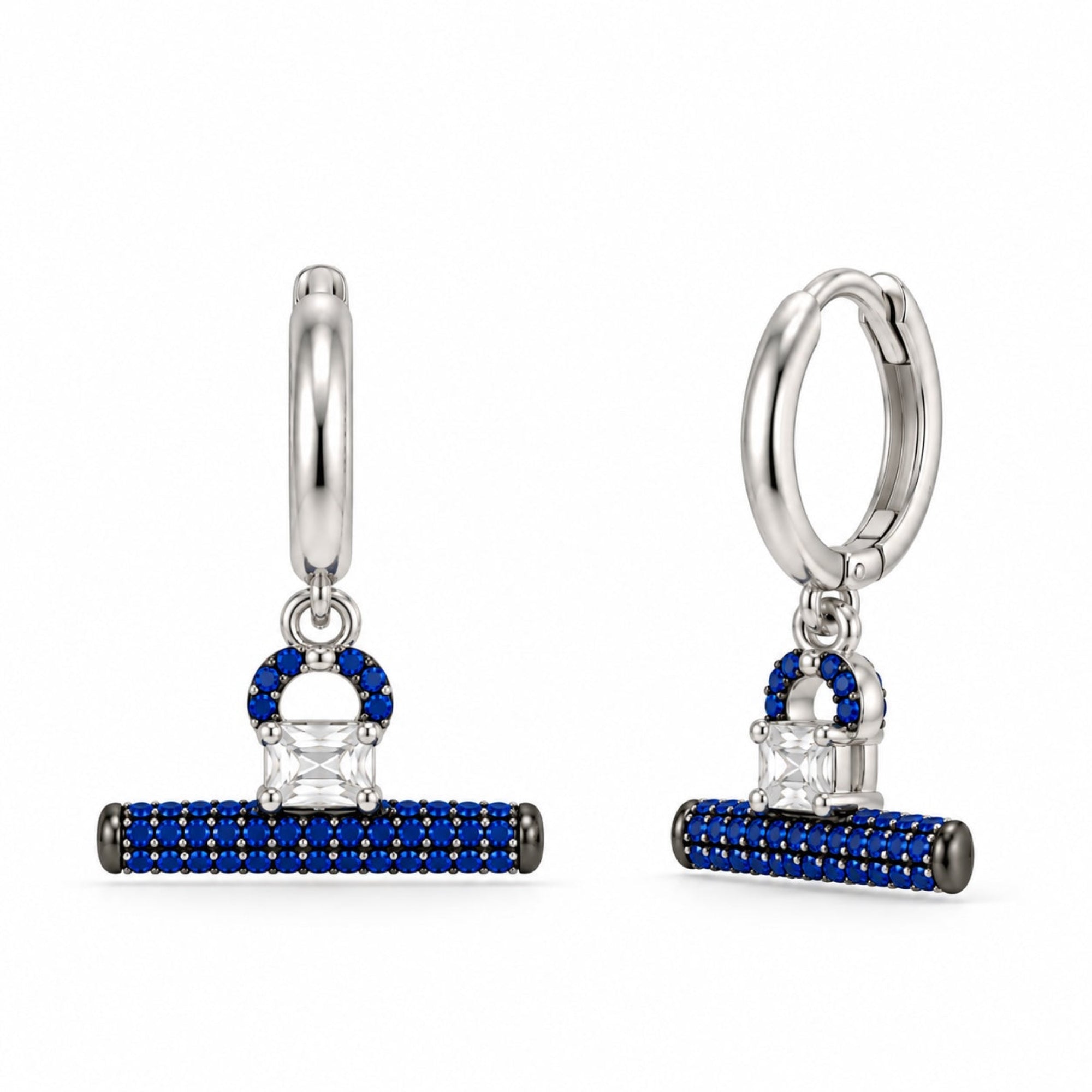 Pave T Bar Earrings