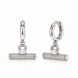 Pave T Bar Earrings