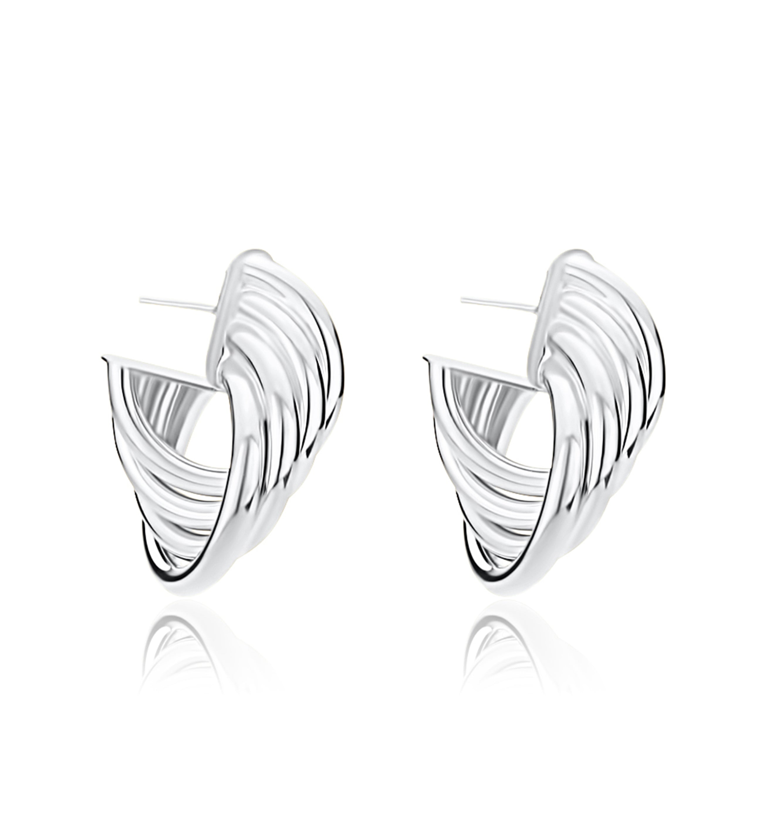 Four Row Twist Hoop Earrings