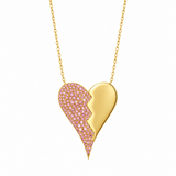 Half Pave Heart Necklace