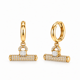 Pave T Bar Earrings