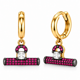 Pave T Bar Earrings
