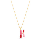 Enamel Initial Retro Necklace
