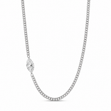 Offset Marquise Cuban Necklace