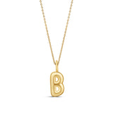 Personalized Bubble Letter Initial Charm Necklace