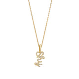 Personalized Pave Cursive Name Charm Necklace