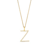 Personalized Jumbo Pave Block Initial Charm Necklace