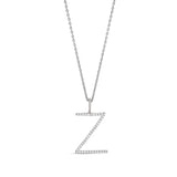 Personalized Jumbo Pave Block Initial Charm Necklace