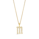 Personalized Gothic Initial Charm Necklace