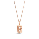 Personalized Bubble Letter Initial Charm Necklace