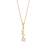Personalized Pave Stacked Initials Charm Necklace
