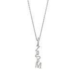 Personalized Pave Stacked Initials Charm Necklace