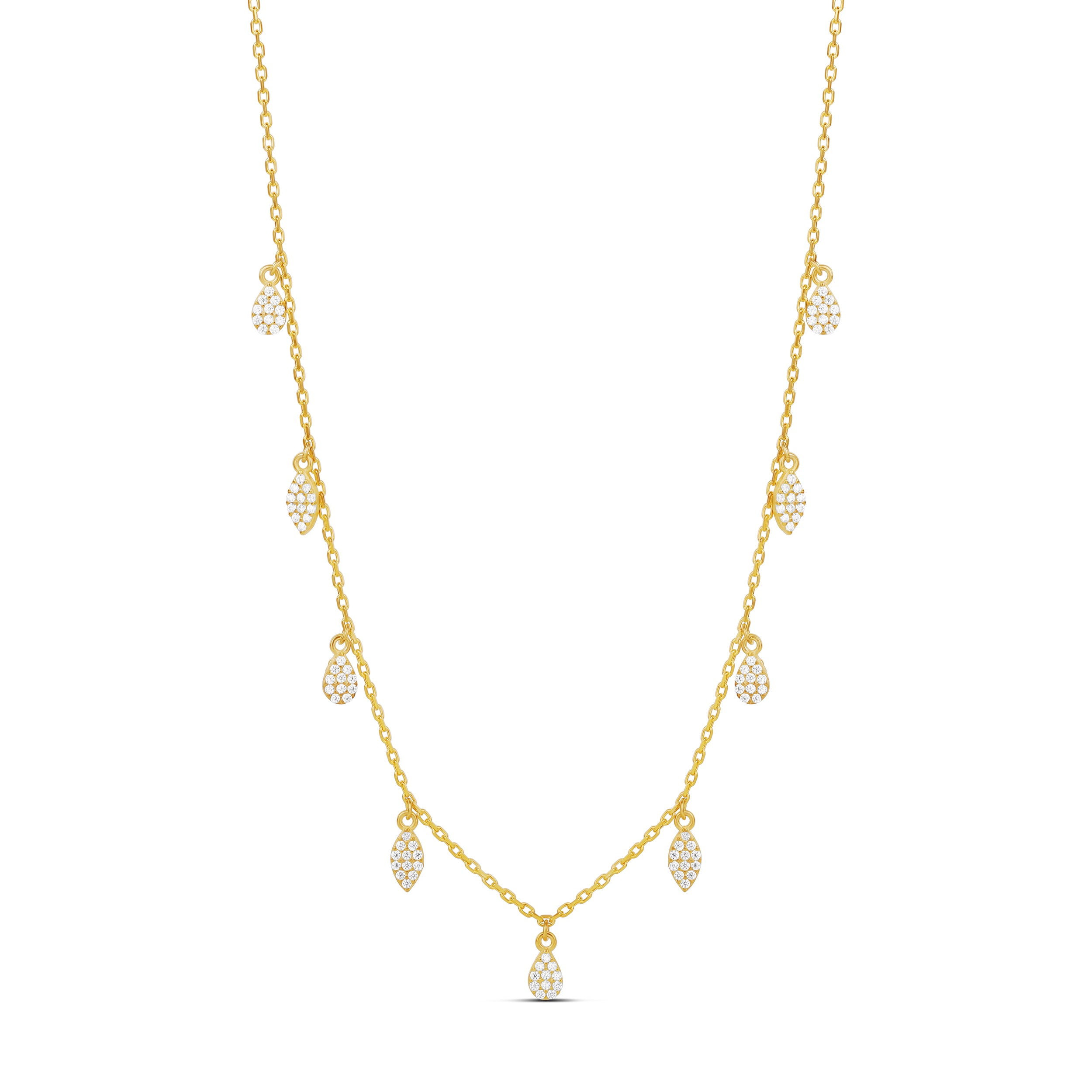 Pave Drop Layering Necklace
