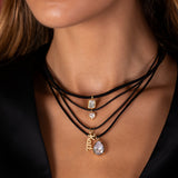 Pear Shape Stone on a Black Cord