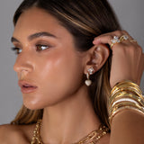 Pave Heart Dangling Earrings