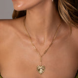 Personalized Fluted Heart Initial Y Necklace