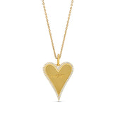 Personalized Pave Heart Outline Name Charm Necklace