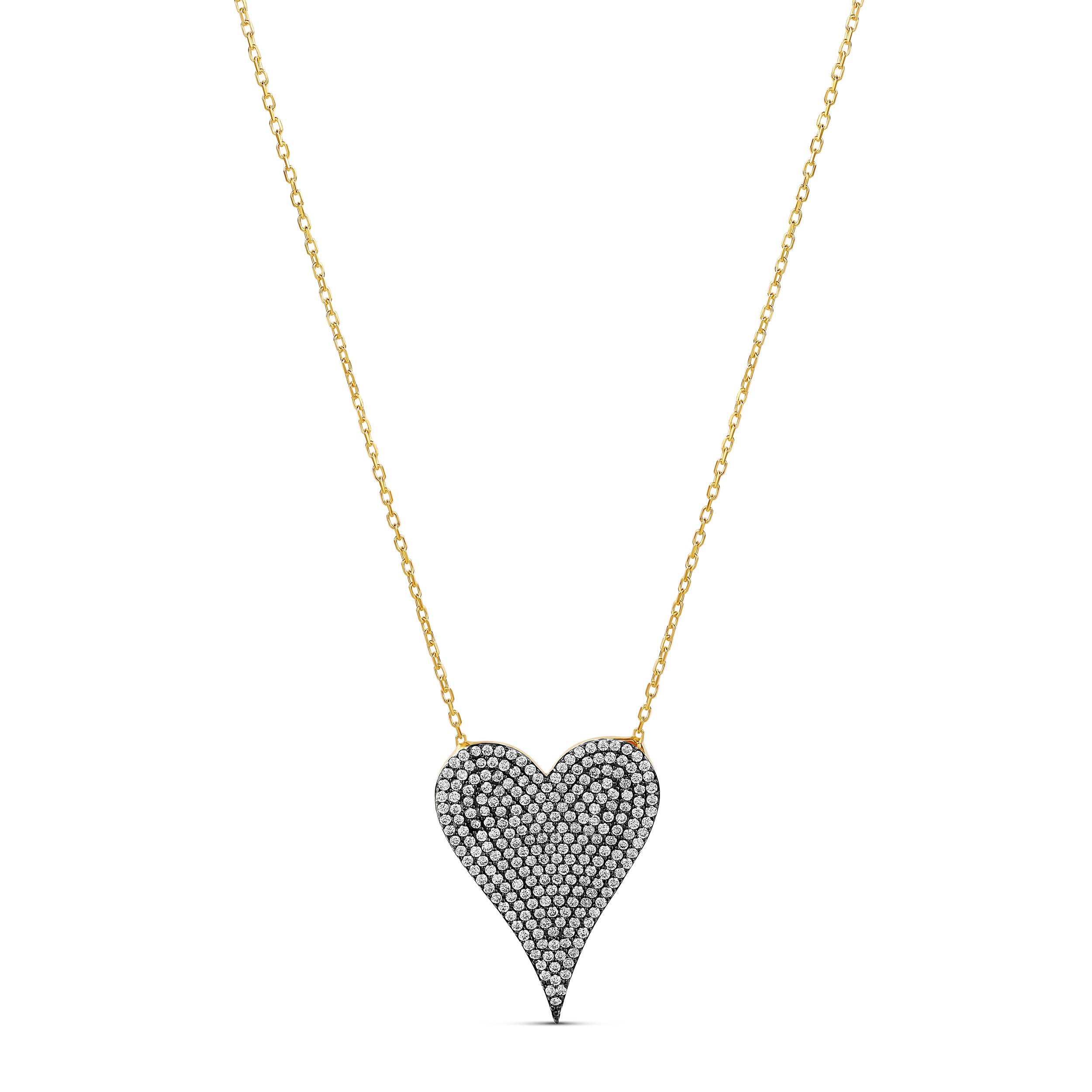 Large Pave Heart Necklace