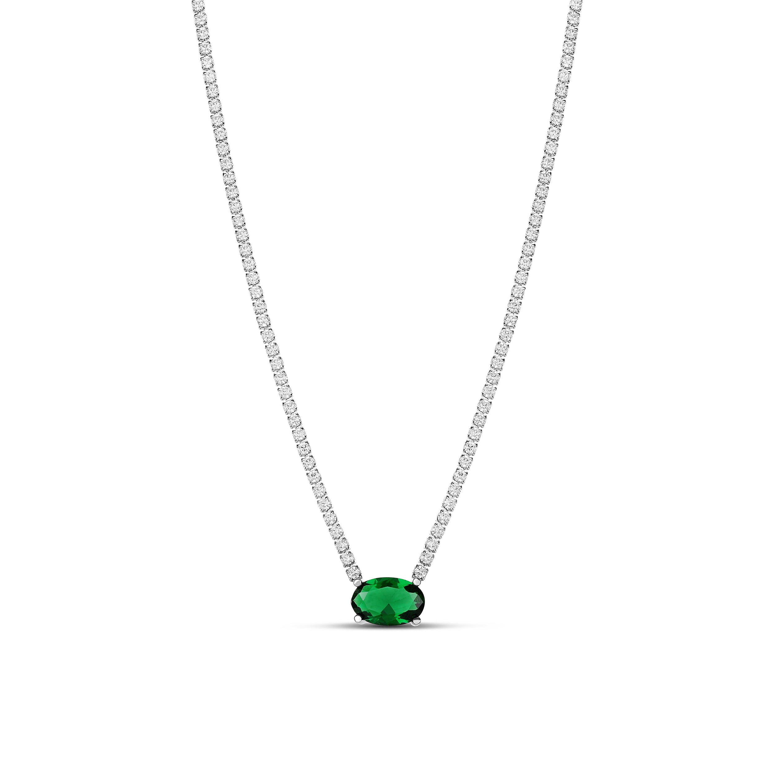 Fancy Oval Tennis Necklace