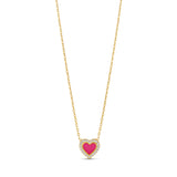 Enamel & Pave Mini Heart