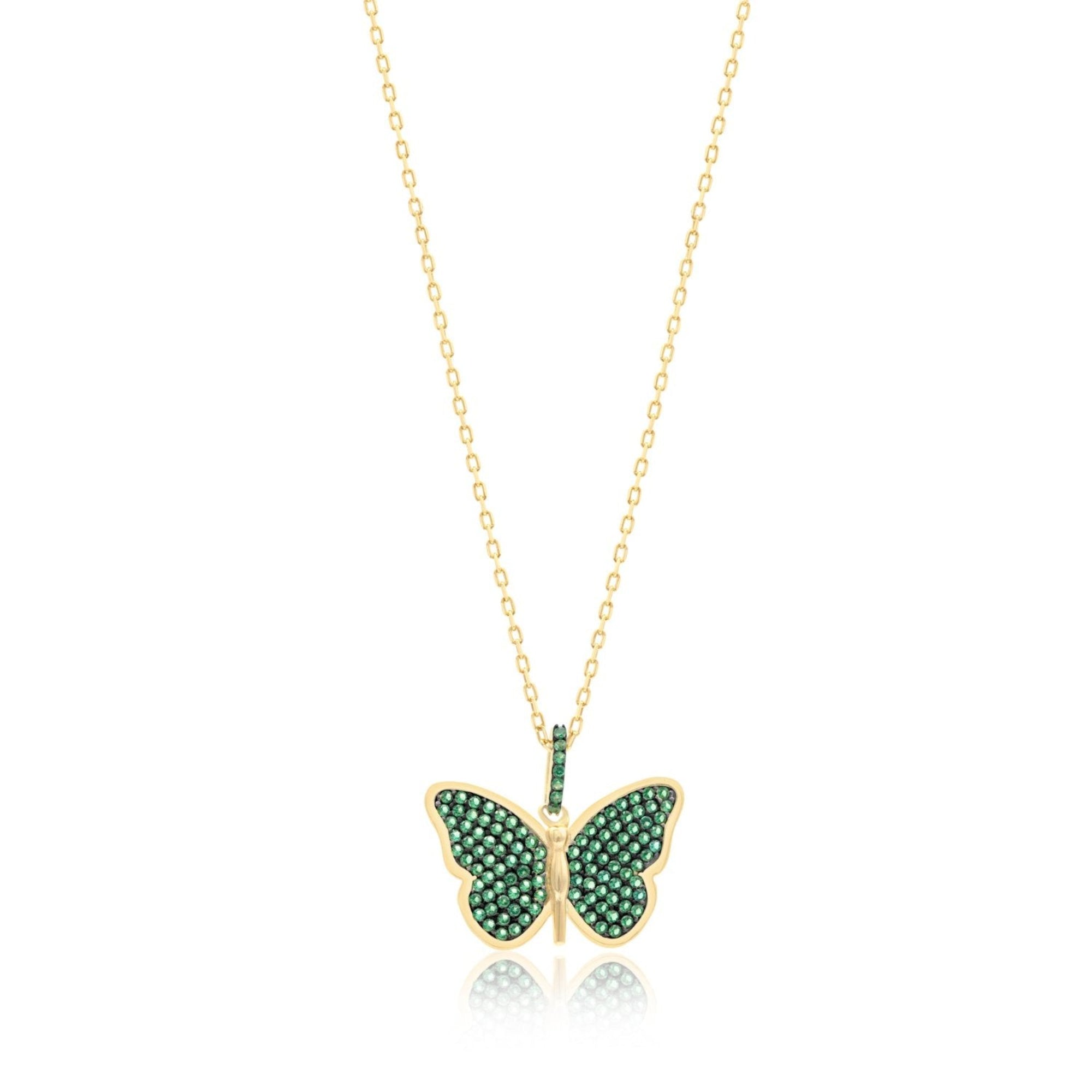 Pave Butterfly Necklace