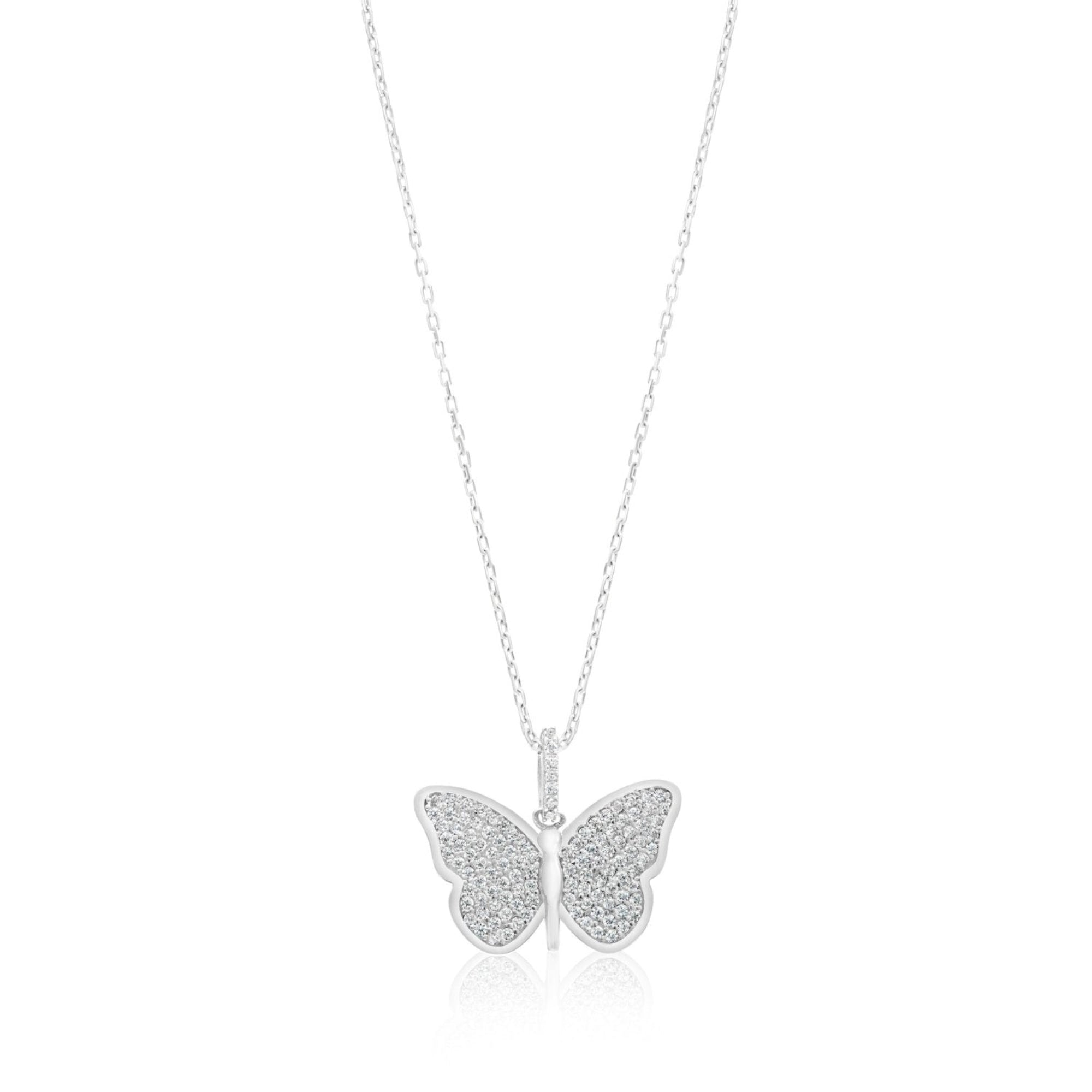 Pave Butterfly Necklace