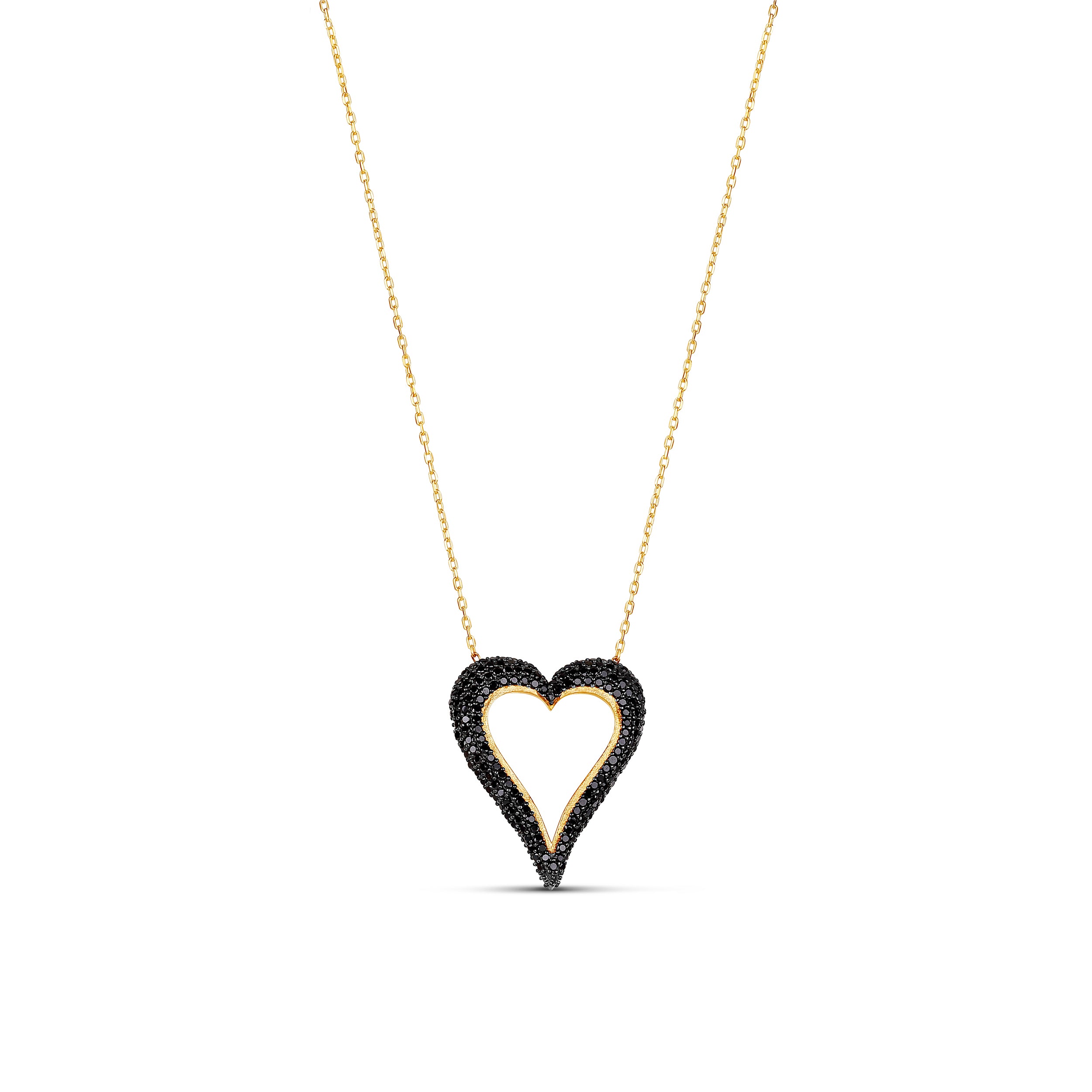 Pave Cutout Wide Heart Necklace