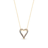 Pave Ombre Cut Out Heart Necklace