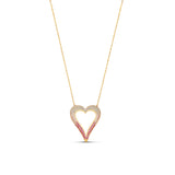 Pave Ombre Cut Out Heart Necklace