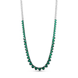 Graduated Heart Tennis Necklace