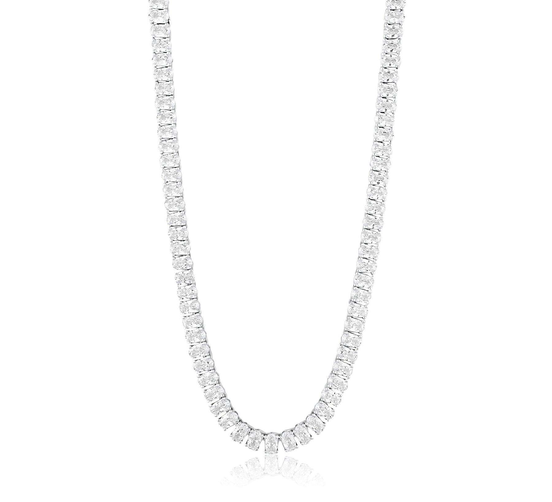 Oval Prong-Set Tennis Necklace