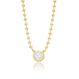 Bezel Round Pendant Ball Chain
