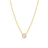 Bezel Round Pendant Ball Chain