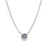 Bezel Round Pendant Ball Chain