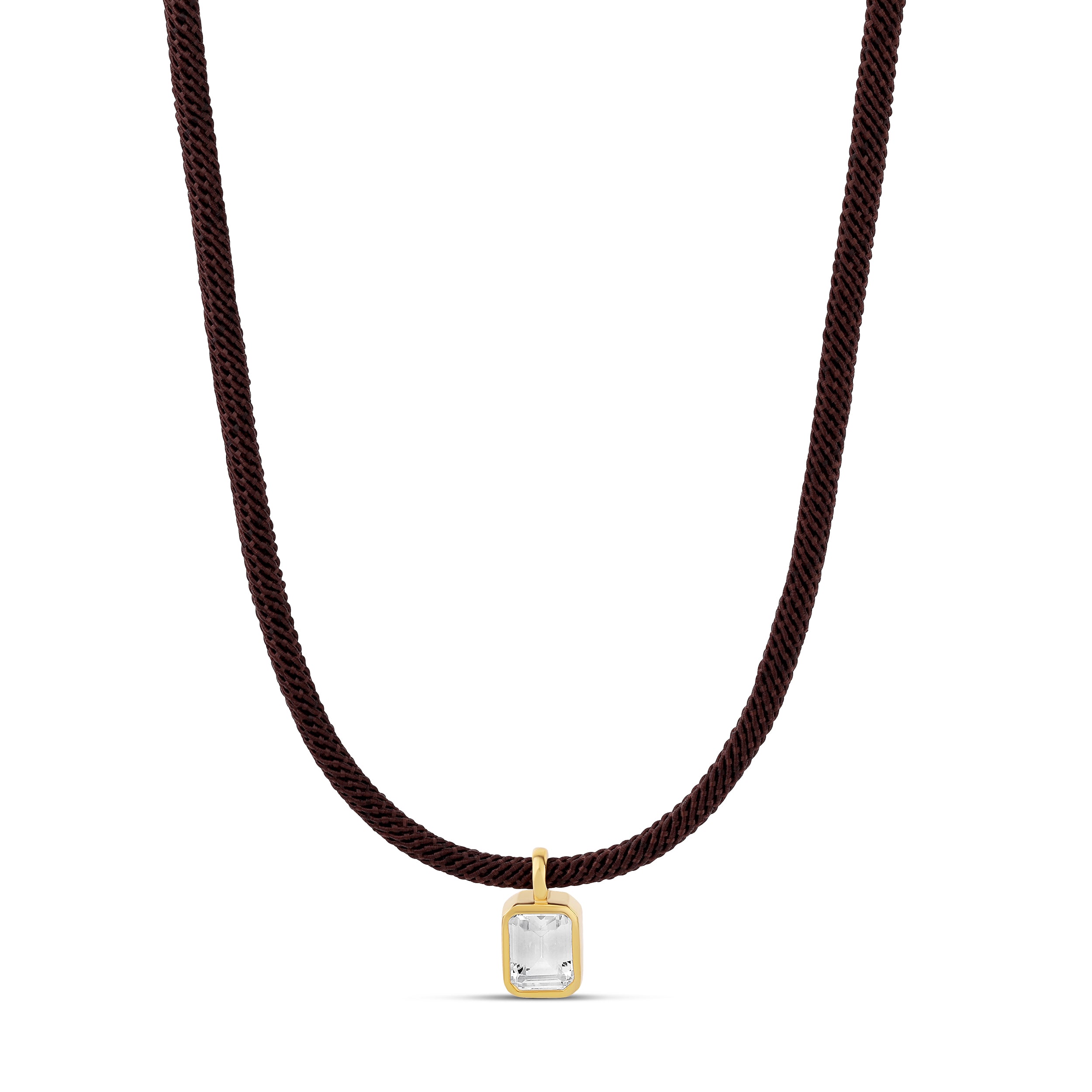 Colored Cord Necklace with Emerald Stone