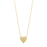 Scattered Stone Puffy Heart Necklace