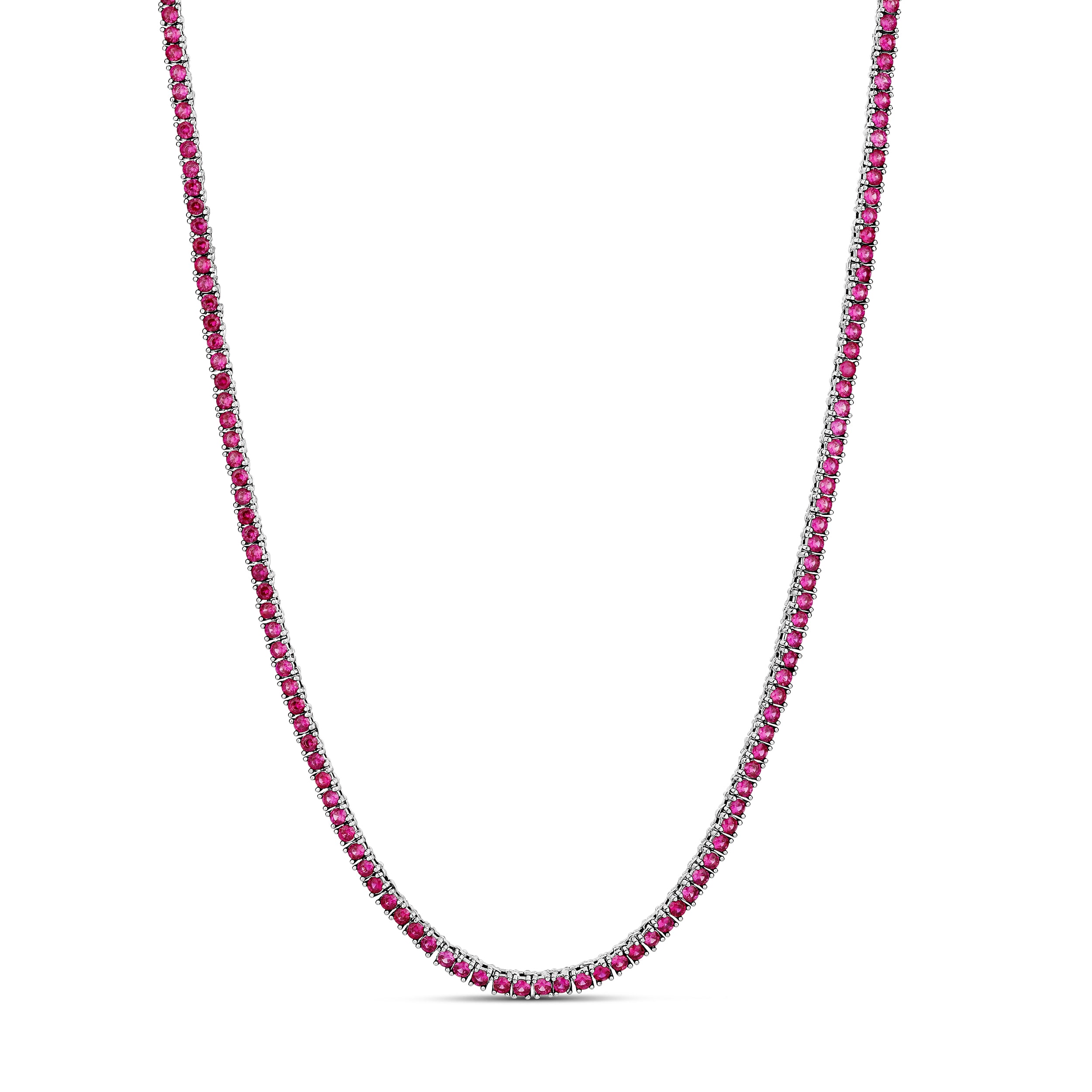 Classic Ruby 2mm Tennis Necklace