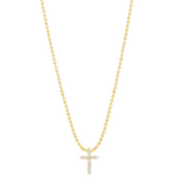 Mini Pave Cross on a Ball Chain