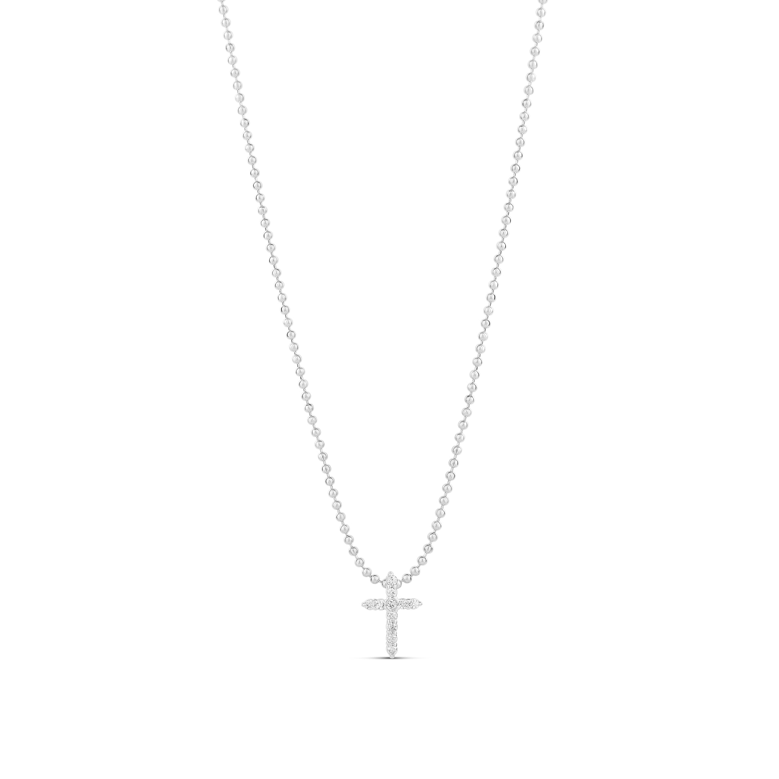 Mini Pave Cross on a Ball Chain