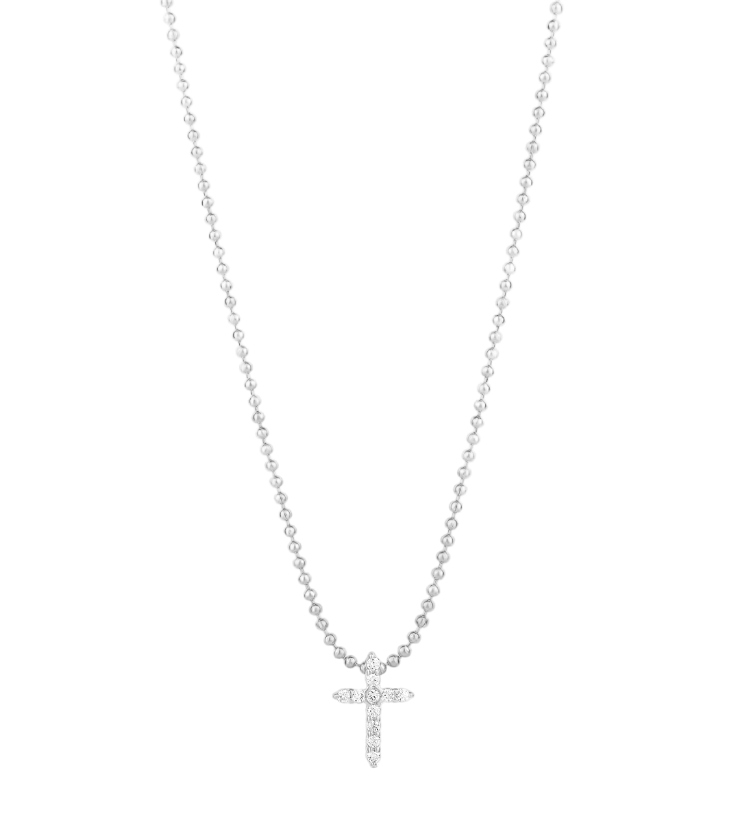 Mini Pave Cross on a Ball Chain