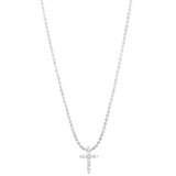 Mini Pave Cross on a Ball Chain