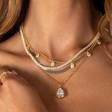 Multi Pear Shape Drop Necklace