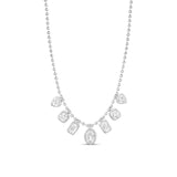 Dangling Mix Shape Stones on Beaded Ball Chain