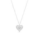 Fluted Pave Heart Pendant