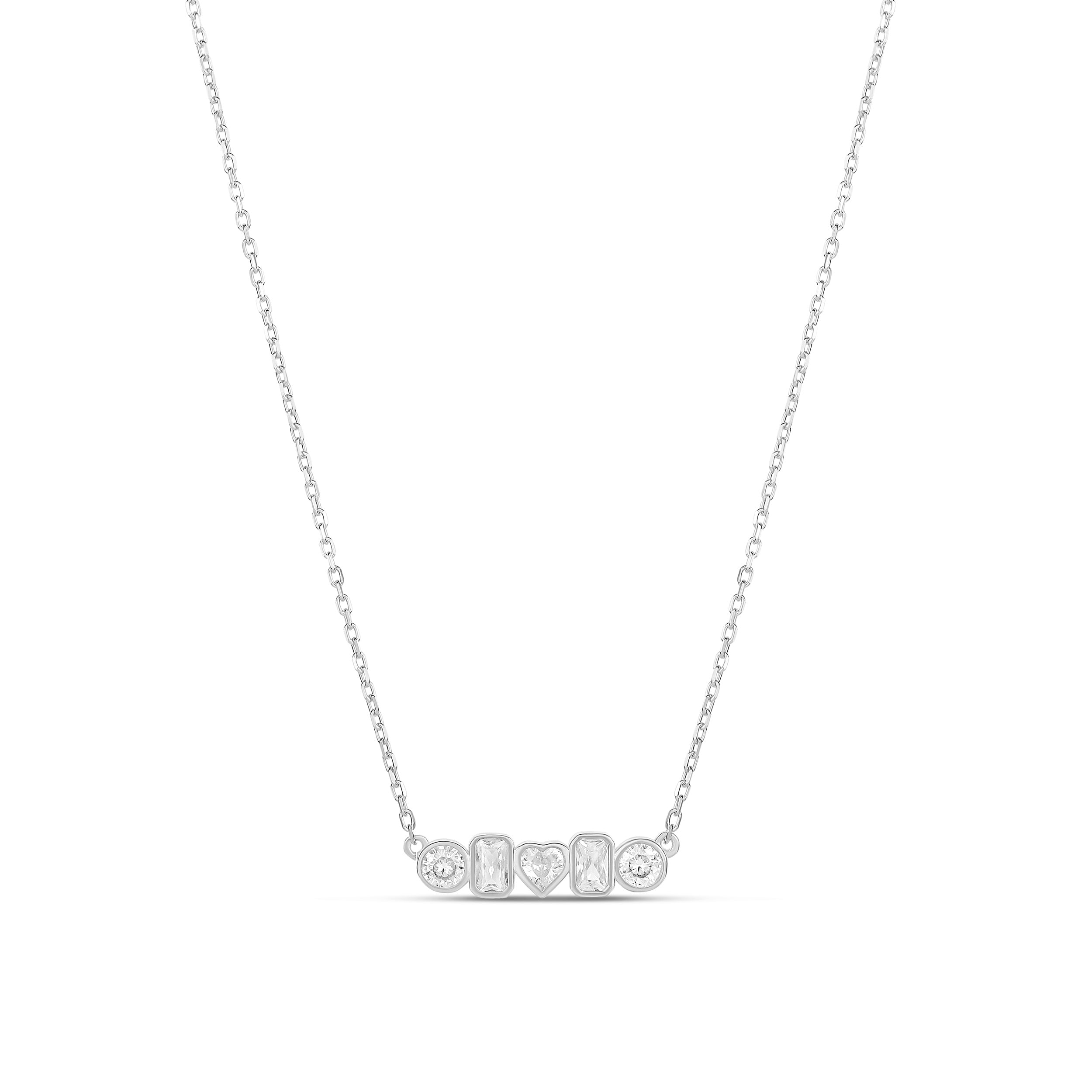 Multi Shape Bezel Pendant Necklace